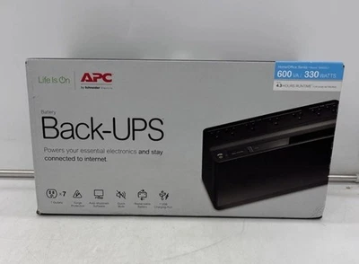 APC Back-UPS 600VA Battery Backup Surge Protector 7 Outlets BN600U1 - Image 1 of 2