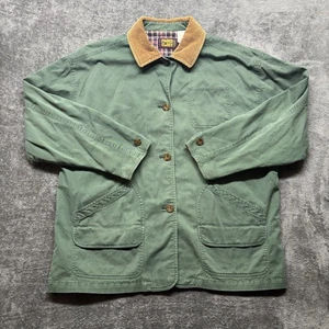 Giacca vintage sbiadita gloria donna XL verde tela lavoro fienile cappotto velluto a coste colletto - Foto 1 di 10