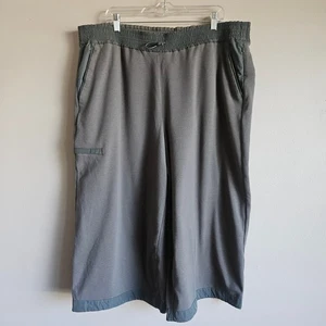 Athleta Pant Womens 2X Green Pull On High Rise Wide Leg Crop Elastic Waist Comfy - Picture 1 of 13