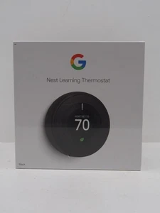 Google Nest 3rd Gen Learning Thermostat T3016US Matte Black - Picture 1 of 5