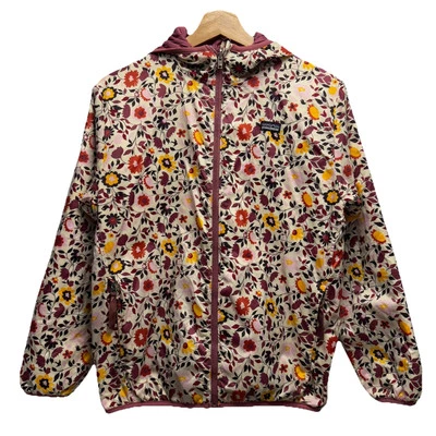 Patagonia Girl's Size XL Full Zip Reversible Multicolor Floral Hooded Jacket euc - Image 1 of 4