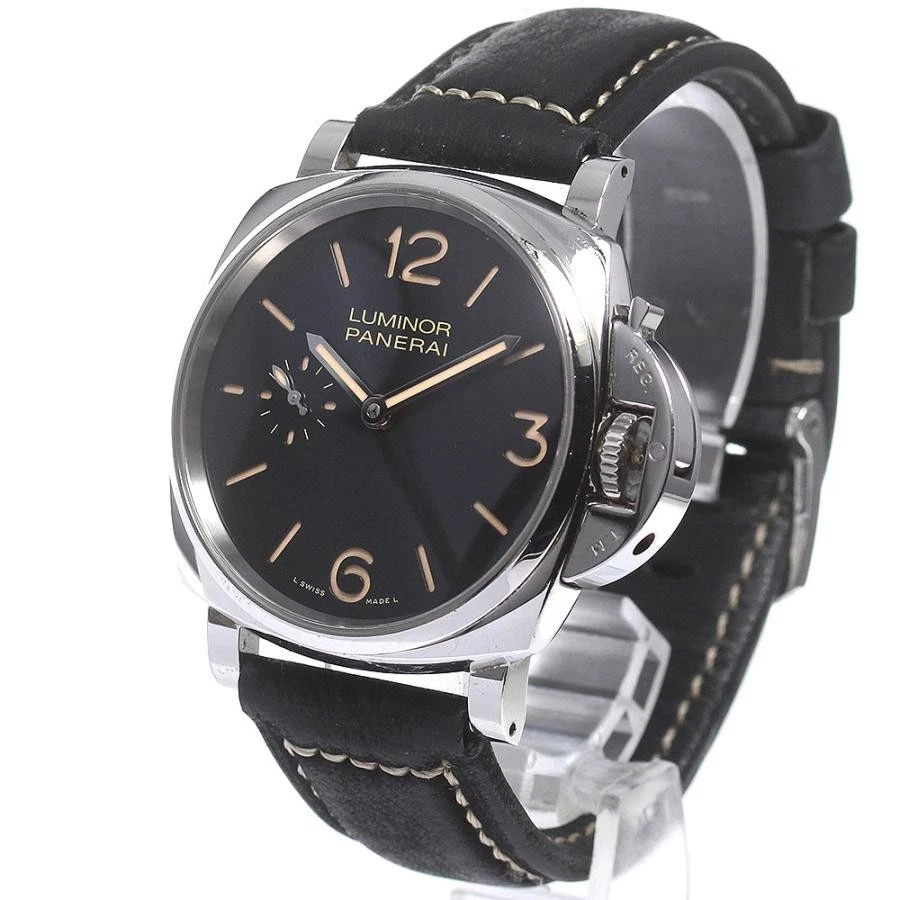 PANERAI LUMINOR DUE 3 DÍAS ACCIAIO PAM00676 42mm SS esfera negra cuero #C373 Foto 1 de 1