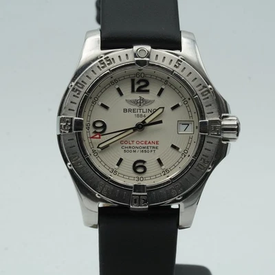 Breitling Colt Oceane Mujer Reloj A77380 32MM Acero Con Cuero Banda Bonito - Imagen 1 de 4
