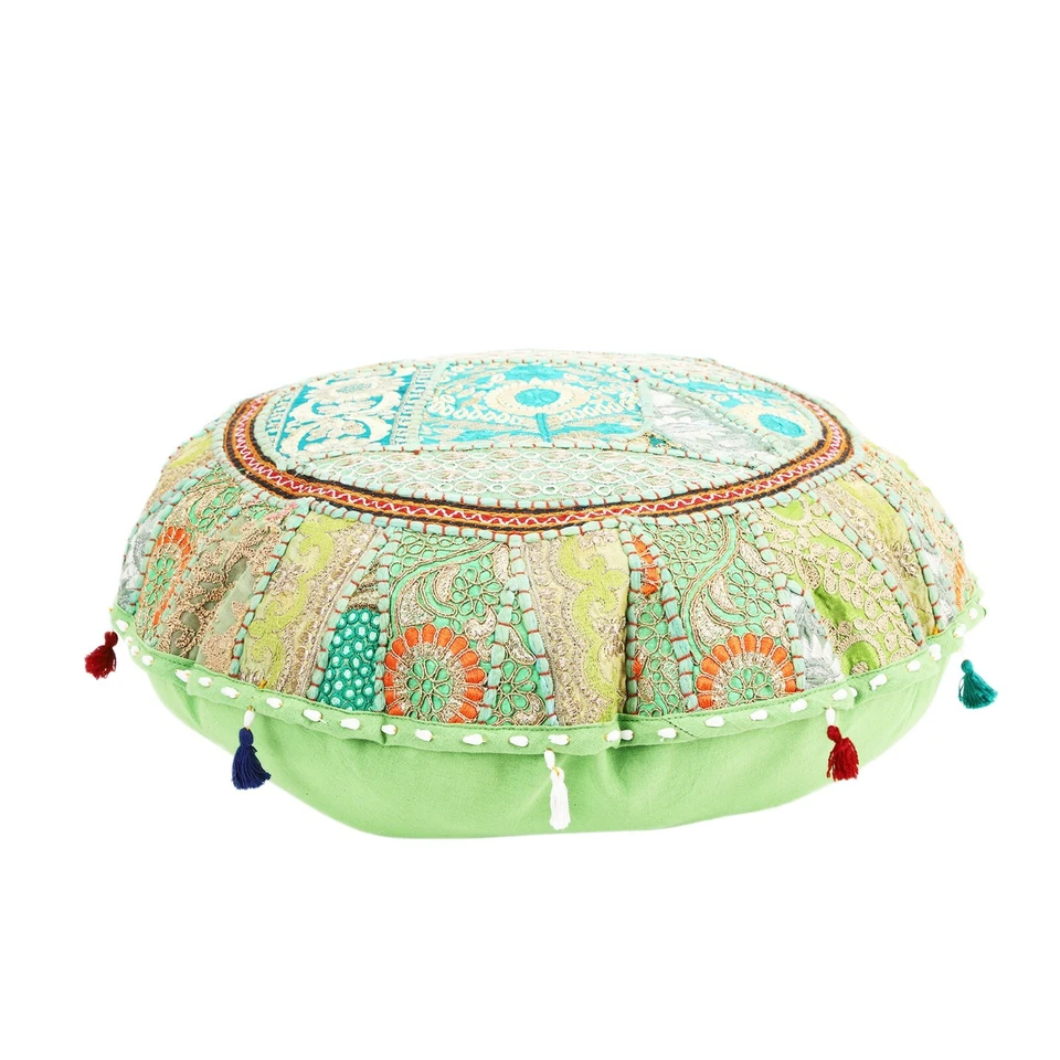 Puf redondo de retazos con funda de cojín de almohada de piso de 22" VENDEDOR DE EE. UU. Foto 1 de 1