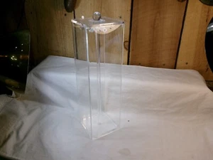 Vintage Lucite Acrylic Necklace Jewerly Holder Display Case 4" x 4" x 13" - Picture 1 of 3