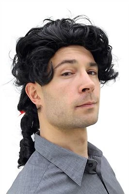 WIG ME UP Perücke Herren Männer Fasching schwarz Barock Edelmann Pirat Prinz Casanova Zopf