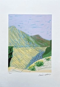 DAVID HOCKNEY - Mountains with green building - signed, numbered edition 90/500 - Picture 1 of 4