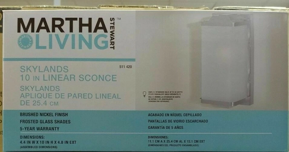 Martha Stewart Living Skylands 10-in Linear Sconce