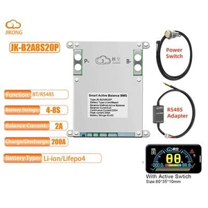 JK Smart BMS Lifepo4 Li-Ion Lto Battery 200A 4S-8S Active Balance Current 2A SEU - Picture 1 of 19
