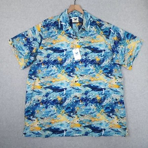 Yiume Shirt Mens 3XL Short Sleeve Hawaiian Aloha Loop Collar Abstract Ocean Art - Picture 1 of 13