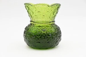 Vtg Mosser Daisy & Button Pattern Green Glass Toothpick Holder Mini Vase 2 3/8" - Picture 1 of 5