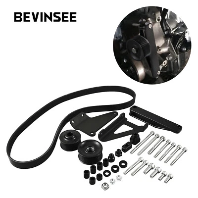 Kit de correa de polea de reemplazo de aire acondicionado y P/S BEVINSEE para Acura RSX 2002-2006 K20 K24 intercambio Foto 1 de 4