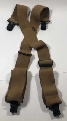 Compleat Angler Fishing Hunting Wander Suspenders Stretch With H Back Tan Brown - Image 1 of 4