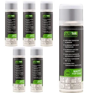 Autotek VHT Aluminium Fast Dry High Coverage Aerosol Spray Paint 300ml x6 - Picture 1 of 9
