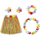  Plastik Strohrock-Set Strand Hawaiianische Halskette Kinderkleidung
