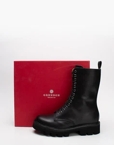 UVP417€ GRENSON Leder Kampfstiefel US7,5 UK6,5 EU40,5 schwarz extraleichte Sohle - Bild 1 von 12