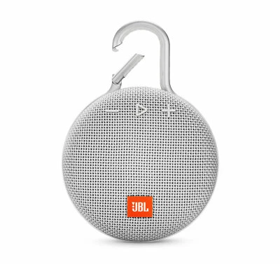 JBL Clip 3 Steel white Portable Bluetooth Speaker - Image 1 of 4