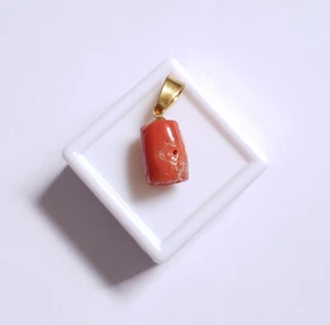 Italian Undyed Coral Beaded Pendant Handmade Pendant Red Coral Jewelry Pendent. - Picture 1 of 8