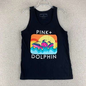 Pink + Dolphin Clothing Tank Top Shirt Men's Size Small Black Sleeveless Cotton - Picture 1 of 7