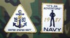 Original Vintage US Navy 1980s It's An  Adventure Embroidered Patch Set