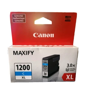 GENUINE Canon Maxify 1200 XL CYAN Ink Jet Cartridge - NEW/SEALED - FAST SHIPPING - Picture 1 of 3