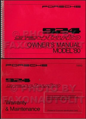NOS 1980 Porsche 924 E Turbo Proprietari Manuale Con Manutenzione Guida OEM - Immagine 1 di 4