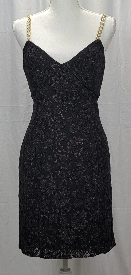 Marciano Ursula Gown Solid Jet Black Dress A996