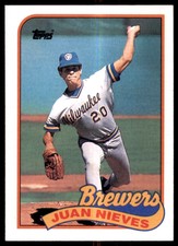 1989 Topps Juan Nieves Milwaukee Brewers #287