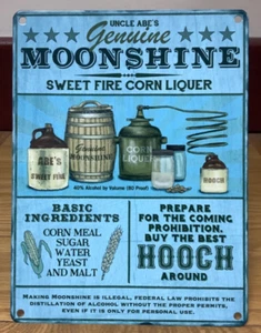 Genuine Moonshine - Vintage Style Metal Advertising Wall Hanging Sign - Picture 1 of 2