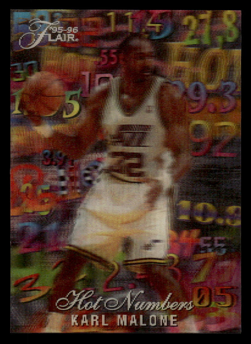 1995-96 Flair #7 Karl Malone Hot Numbers