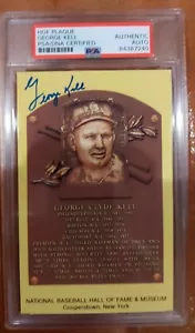 George Kell signed Detroit Tigers HOF Gold Plaque Postcard PSA/DNA 84387240 Slab - Picture 1 of 2