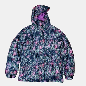 Billabong Ski 8K Winter Jacket Womens M Hooded Lined Black Multicolor Print - Picture 1 of 7