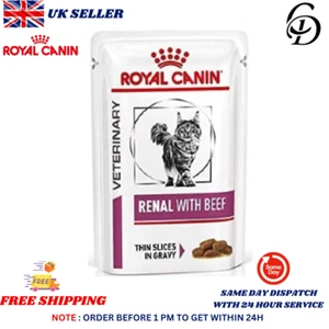 Royal Canin Veterinary Health Nutrition Feline Renal Beef Wet VHN Pouches 12x85g - Picture 1 of 2