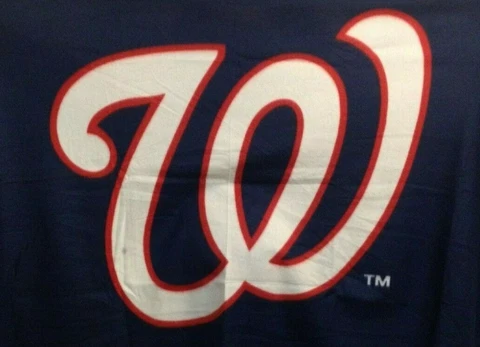 Washington Nationals Inaugural Season Curly W Fleece Blanket Throw Lucky Blue Cover