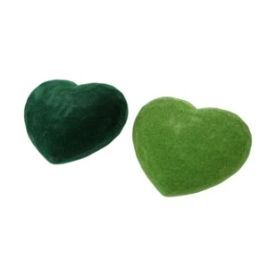 Decoración de corazón decoración de mesa corazón decorativo terciopelo verde - Imagen 1 de 1