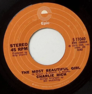 CHARLIE RICH I FEEL LIKE GOING HOME/THE MOST BEAUTIFUL GIRL VINYL 45 57-68 - Image 1 of 3