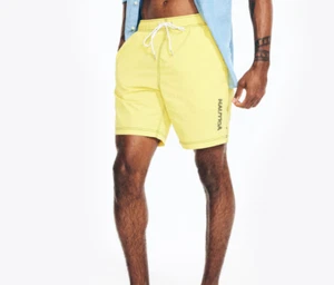 Nautica 8" QUICK-DRY Men Solid Swim Shorts - Picture 1 of 17