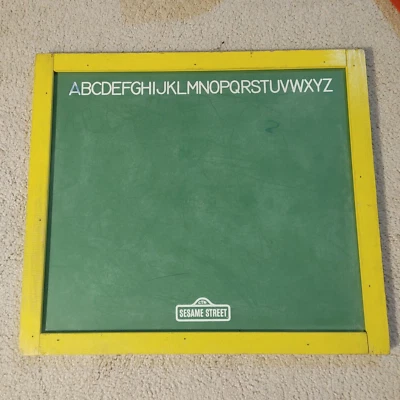 Vintage SESAME STREET Chalkboard /Dry Erase Board Wood Frame 17½"x15½" Excellent - Image 1 of 2
