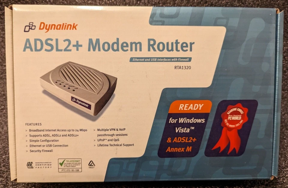 Dynalink ADSL2+ Modem Router RTA1320 - image 1 of 4