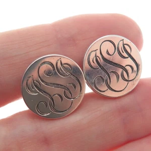 RALPH LAUREN 925 Sterling Silver Antique Birmingham "JSJ" Signet Cufflinks - Picture 1 of 9