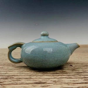 Olla de horno antigua china de porcelana Song Ru de 4,7" - Imagen 1 de 9