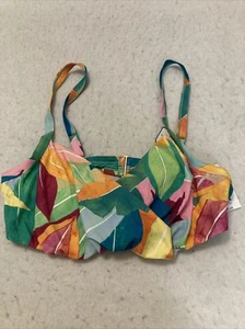 Time & Tru Adj. Neck Top with Ruching Swim Bikini Colorful Floral 3X(24/26W) #1 - Picture 1 of 14