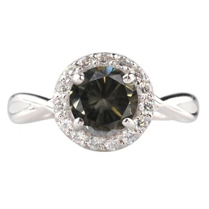 1,75Kt 100% Natürlich Gelblich Braun & Weiß Diamant Damen Ring Im 585er Weißgold - Bild 1 von 5