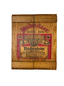 Caja de cinta casete cerveza Budweiser vintage años 80 soporte de exhibición hecho a mano hombre cueva - Imagen 1 de 8