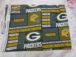 26" x 56"  Green Bay Packers Cotton Fabric Yellow Green 2013 Second Logo Design - Picture 1 of 2