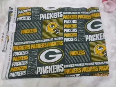 26" x 56"  Green Bay Packers Cotton Fabric Yellow Green 2013 Second Logo Design - Image 1 of 2