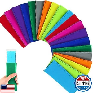 Creatrill 20 Pack Ice Pop Sleeves Popsicle Holders Bags, Neoprene Fabric, 10 - Picture 1 of 5