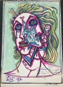 Werner Knoth Lady Macbeth 1970 Original Zeichnung signiert Unikat Einzelstück - Picture 1 of 2