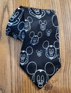 Vintage Disney Mickey Unlimited Balancine Necktie Tie Black White Mickey Mouse - Bild 1 von 7