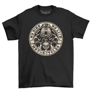 Camiseta de motociclista vintage No Bike No Life Grizzly Bear para hombre camisa de corredor de café - Imagen 1 de 6